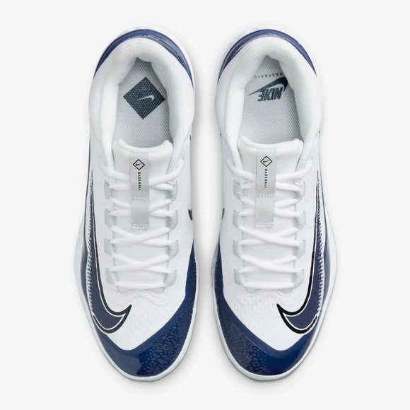 Nike Alpha Huarache Elite 4 Low Baseball Cleats White Navy FD2745-103 Mens Sz 13 - Picture 5 of 7